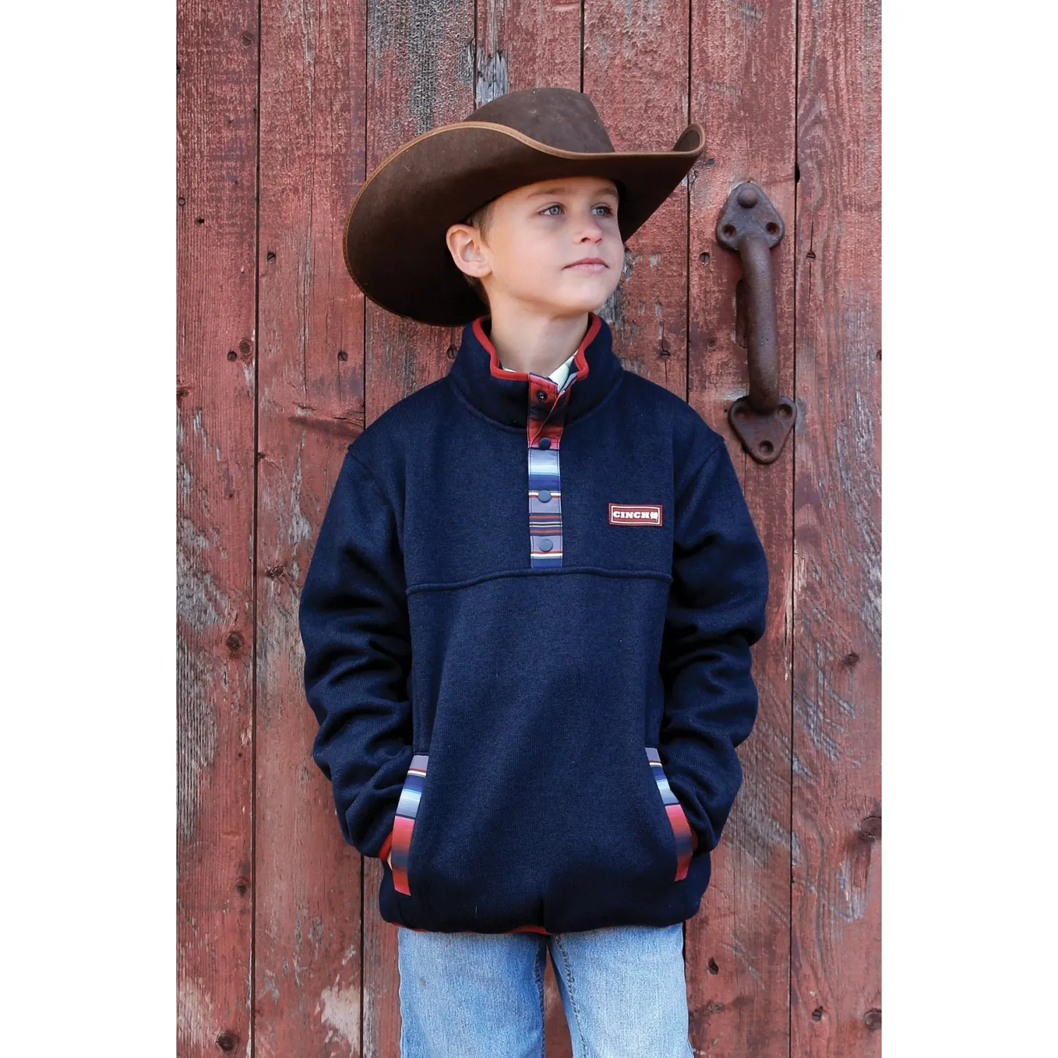 Cinch Boys Fleece Pullover - Solid, Size: SMALL
