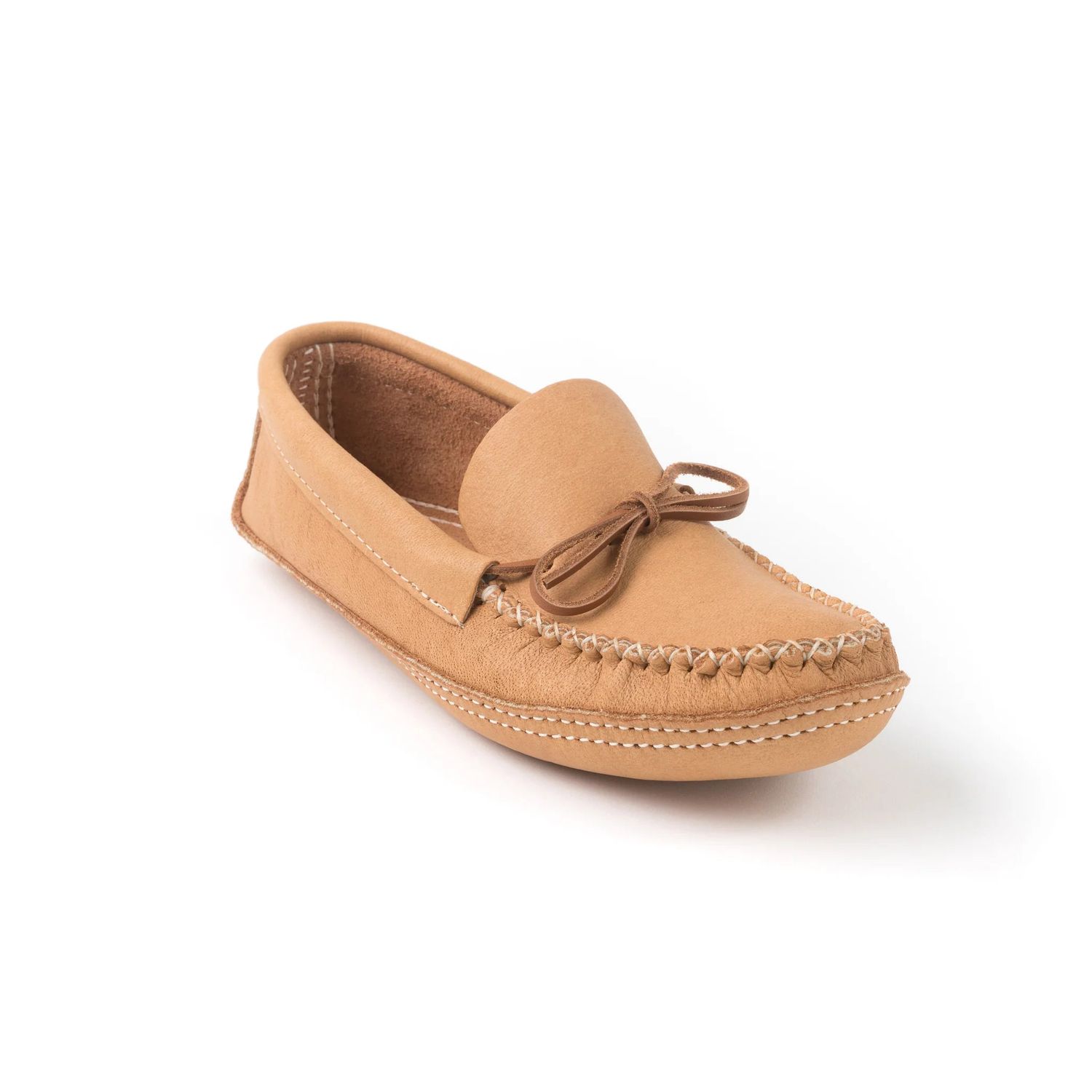 Bastien Men's Moosehide Moccasin - Light Brown Leather