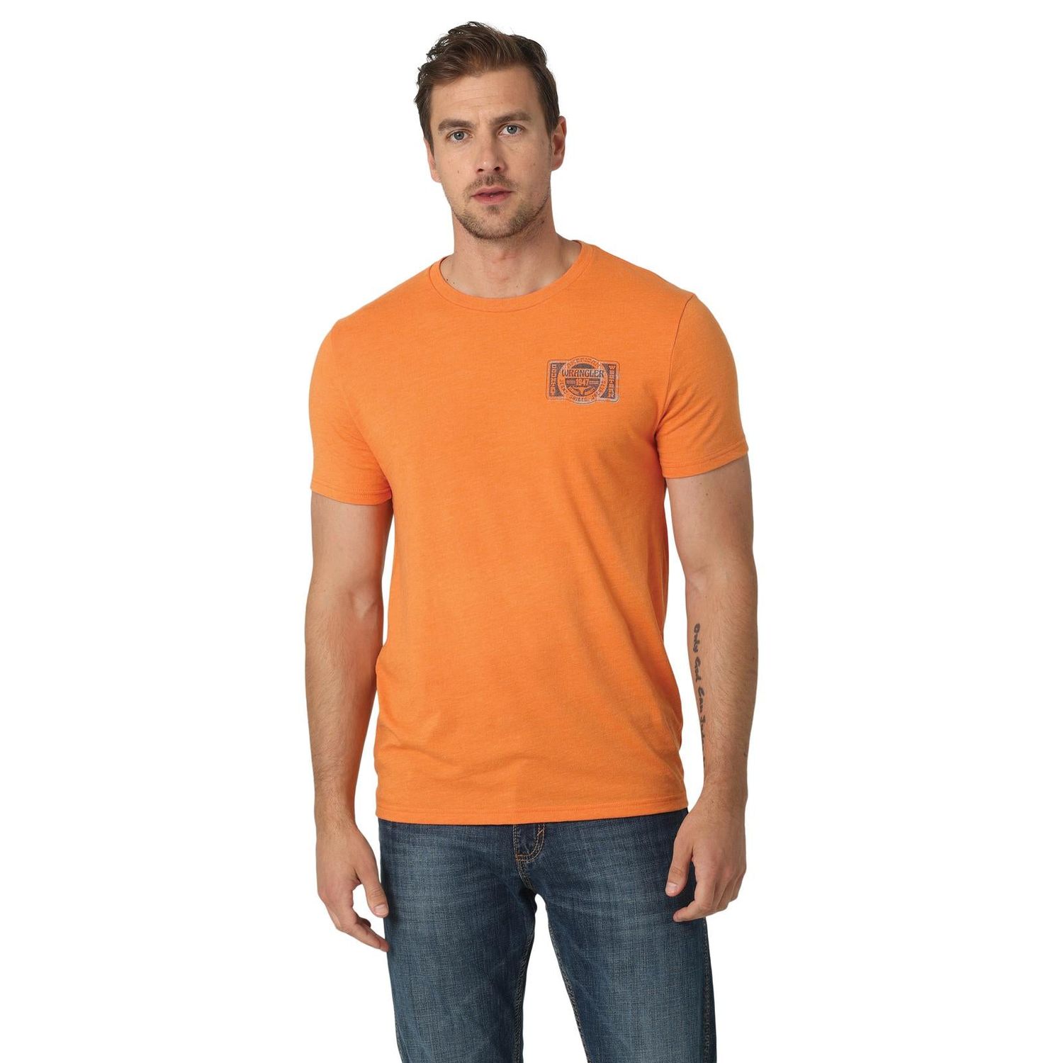 Wrangler Mens Short Sleeve T-Shirt - Pumpkin