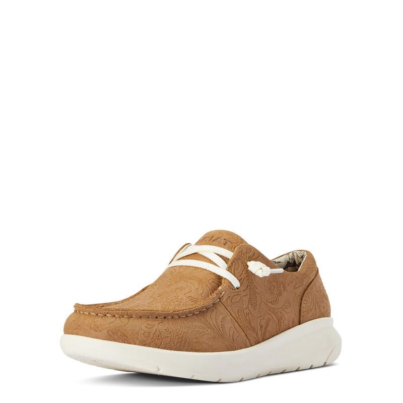 Ariat Womens Hilo Shoes - Tan Floral Embossed