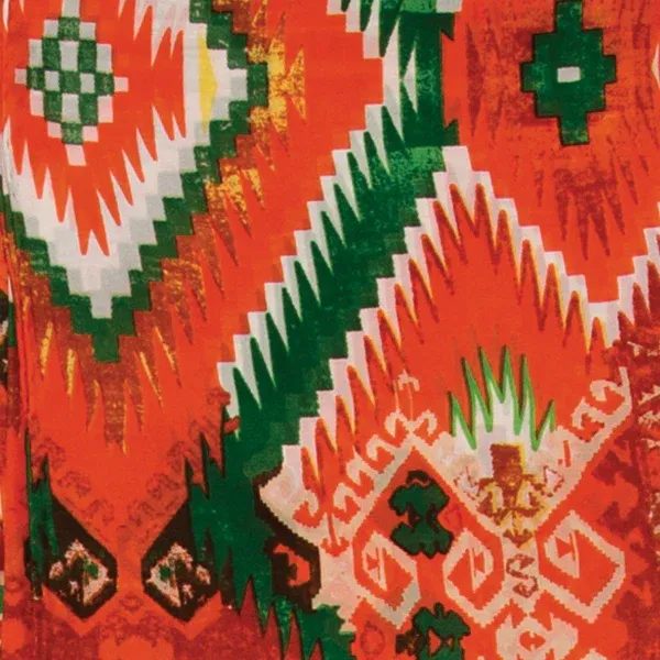 Wyoming Trader Silk Scarf - Aztec, Colour: 5# Orange/ Green