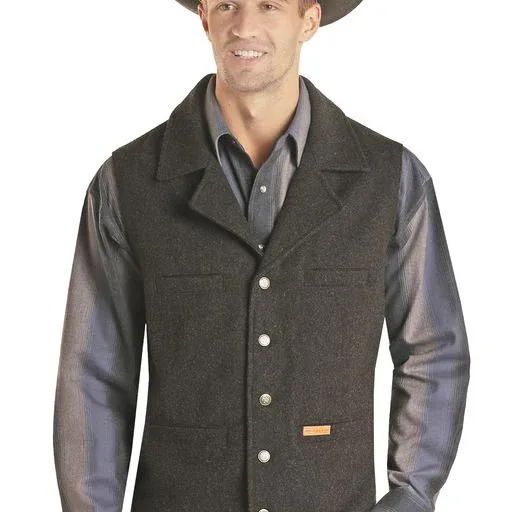 Powder River Men's Solid Montana Vest, Color: (01) Black, Size: 2XLT