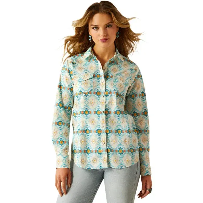 Ariat Women's Everyday Western Long Sleeve Shirt - Cayo Print, Size: XS