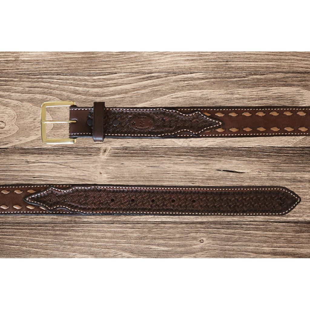 Texas Saddlery Belt - Chocolate Buckstitch