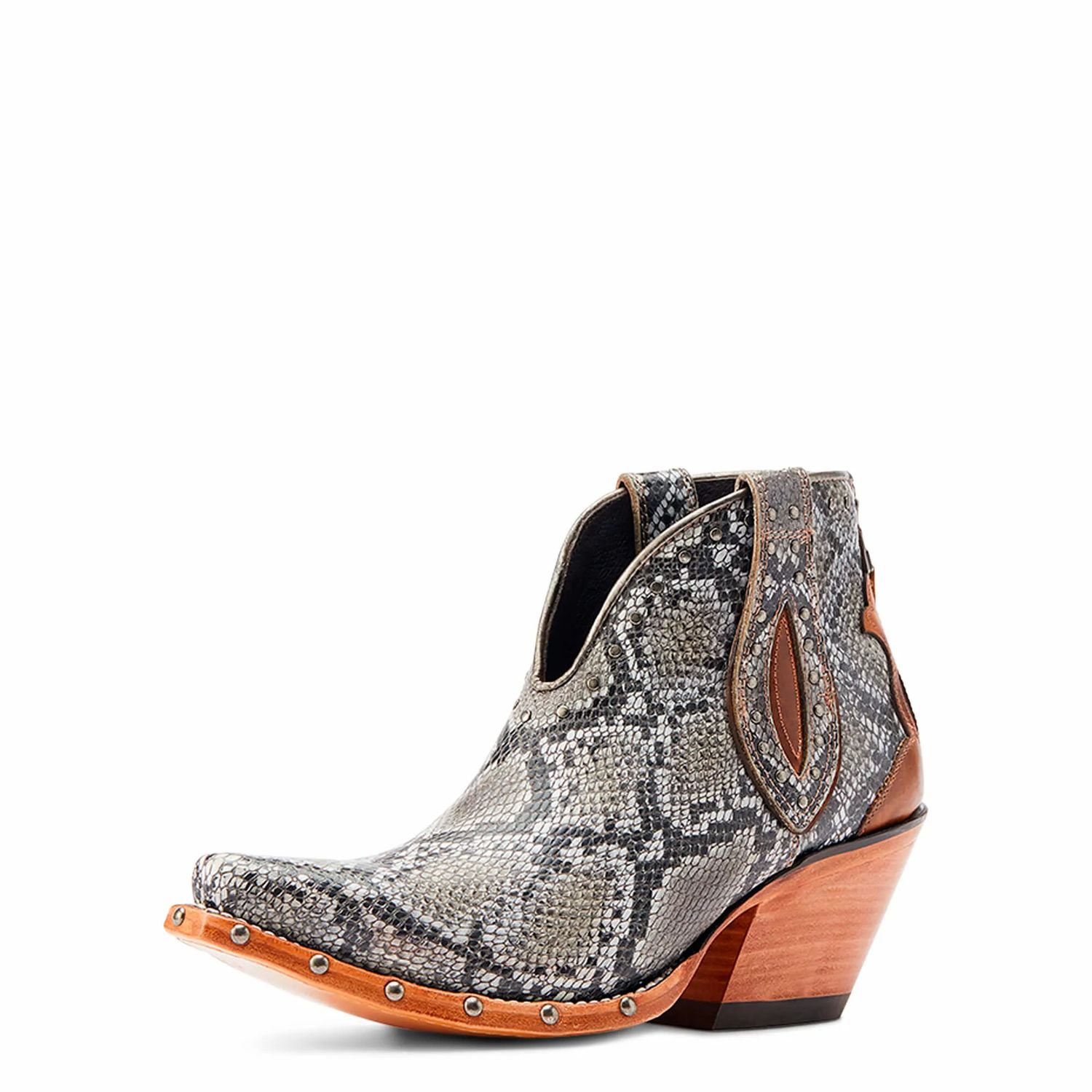 Ariat Womens Greely Natural Western Booties - Snake Print