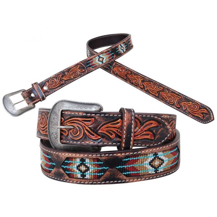Circle Y Men's Southwestern Inlay Belt