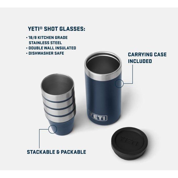 Yeti Shot Glasses &amp; Case - Multiple Colours