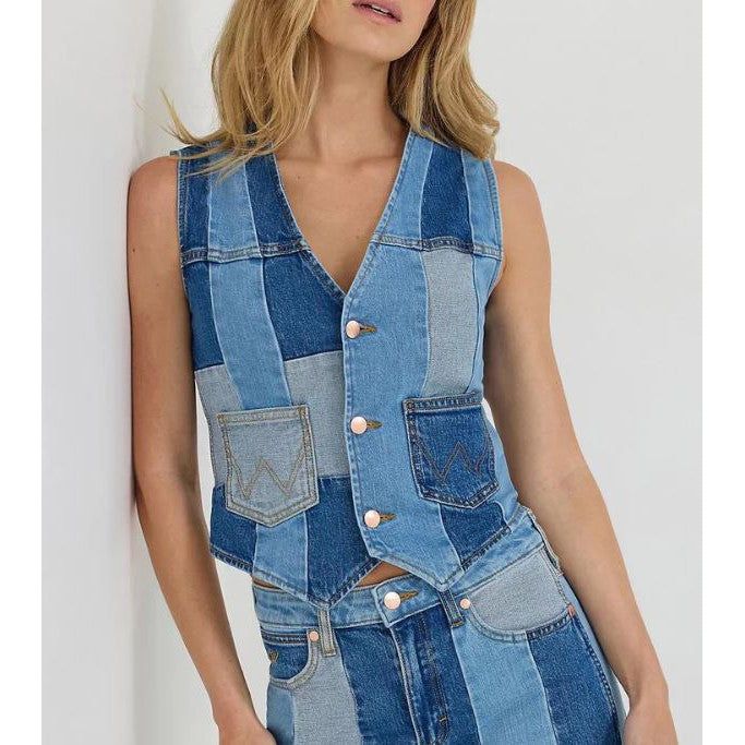 Wrangler Lainey Wilson Women's Patchwork Vest - Blue