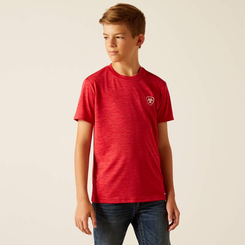 Ariat Boy's Charger Crestline Short Sleeve T-Shirt - Chili Pepper