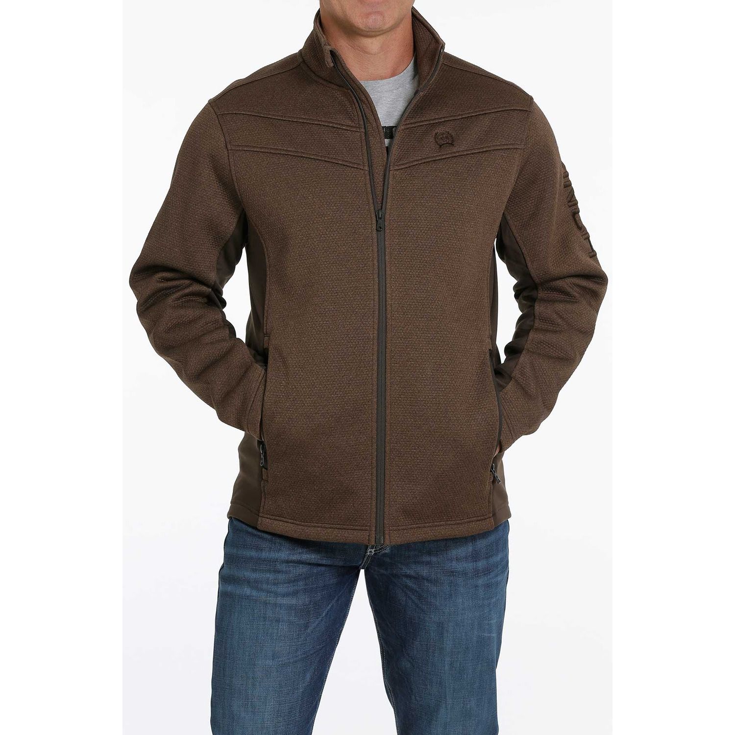 Cinch Men's Sweater Jacket Brown