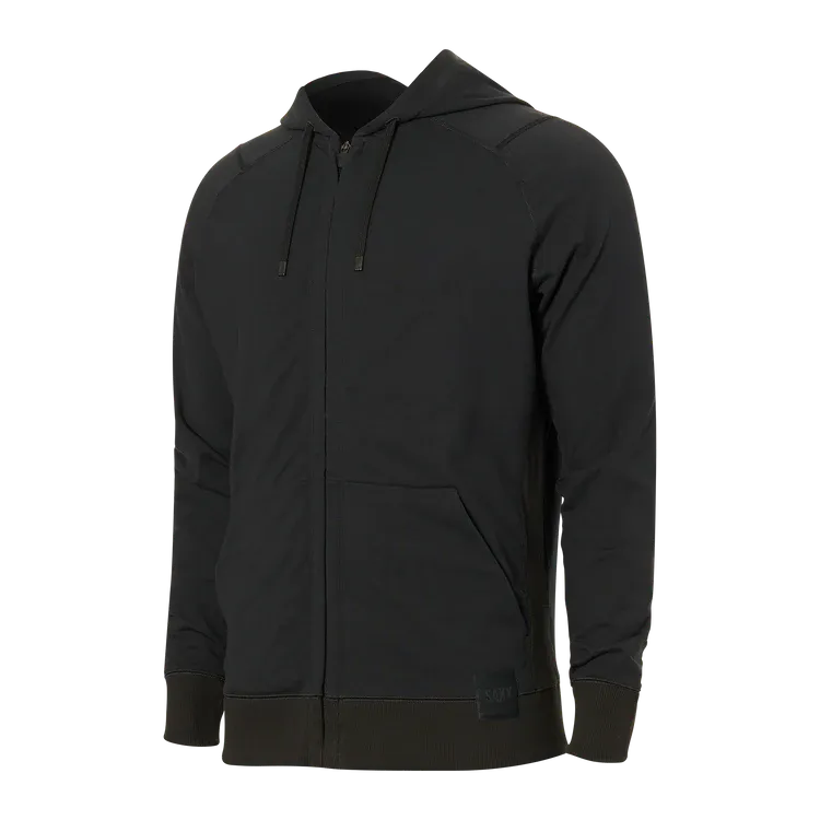 Saxx Down Time Front Zip Hoodie, Colour: BLACK, Size: S