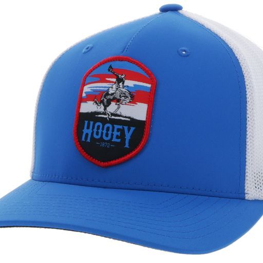 Hooey Cheyenne Flexfit Cap - Blue &amp; White w/Patch
