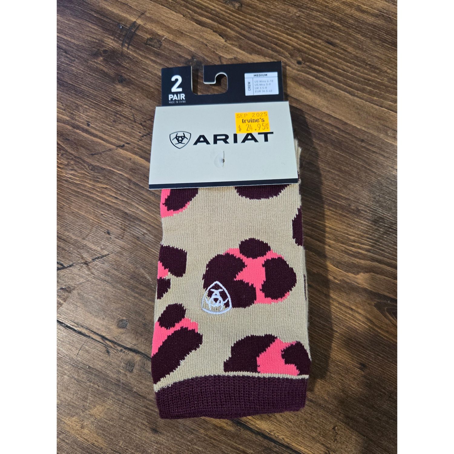 Ariat 2 Pair Pack Socks - White/Black