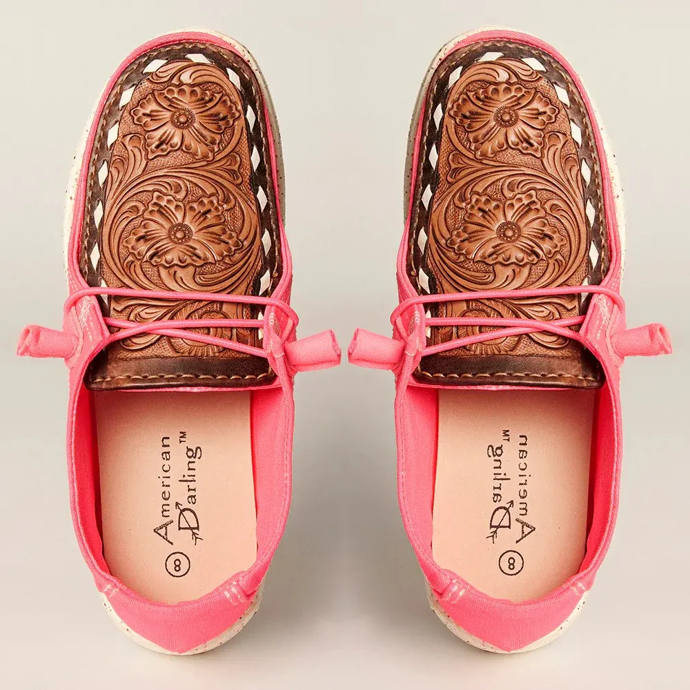 American Darling Slip on Shoe w/Leather Patch on Top of Foot Pink, Size: 6