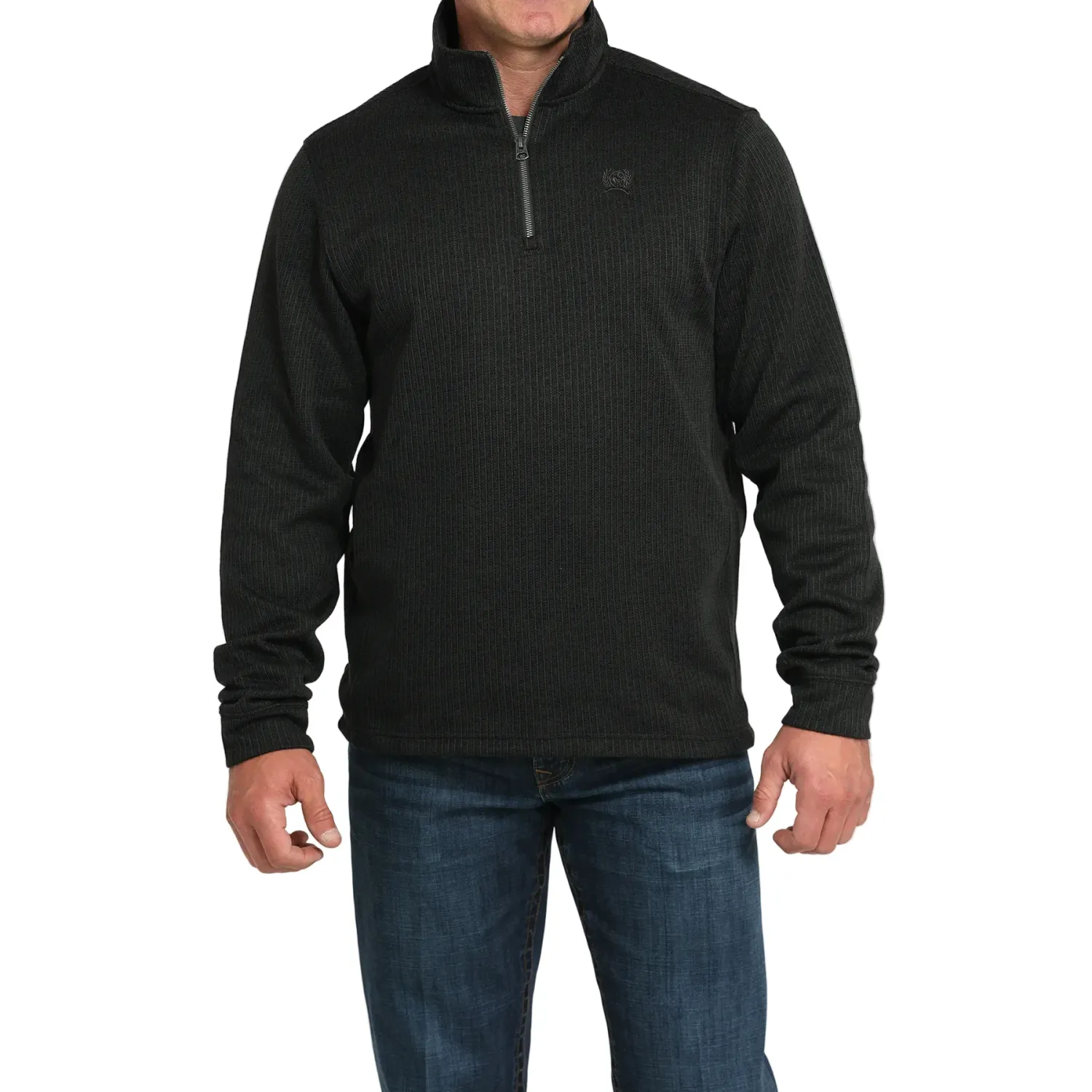 Cinch Men's Long Sleeve 1/4 Zip Pullover - Black