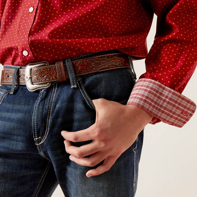 Ariat Men's Wrinkle Free Kaisen Long Sleeve Shirt - Biking Red