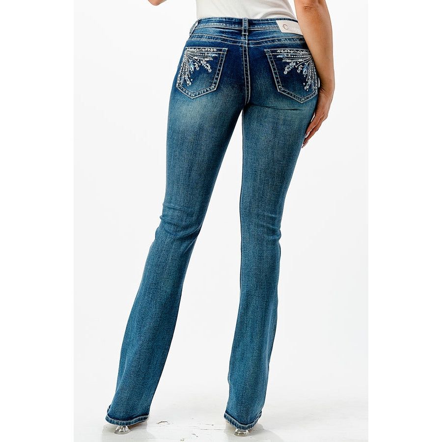 Grace in LA Women's Easy Bootcut Jeans - Aztec