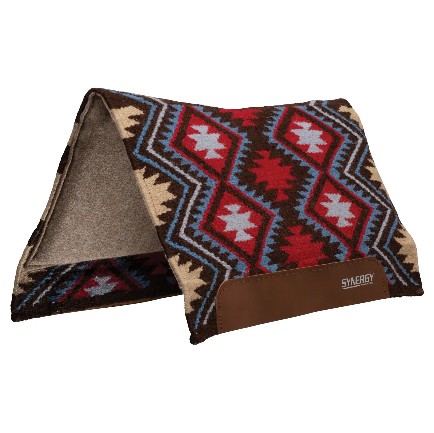 Weaver Synergy Flex Contour Performance Saddle Pad W Wool Blend Felt, Color: 387-Red/Brown, Size: 33 x 38