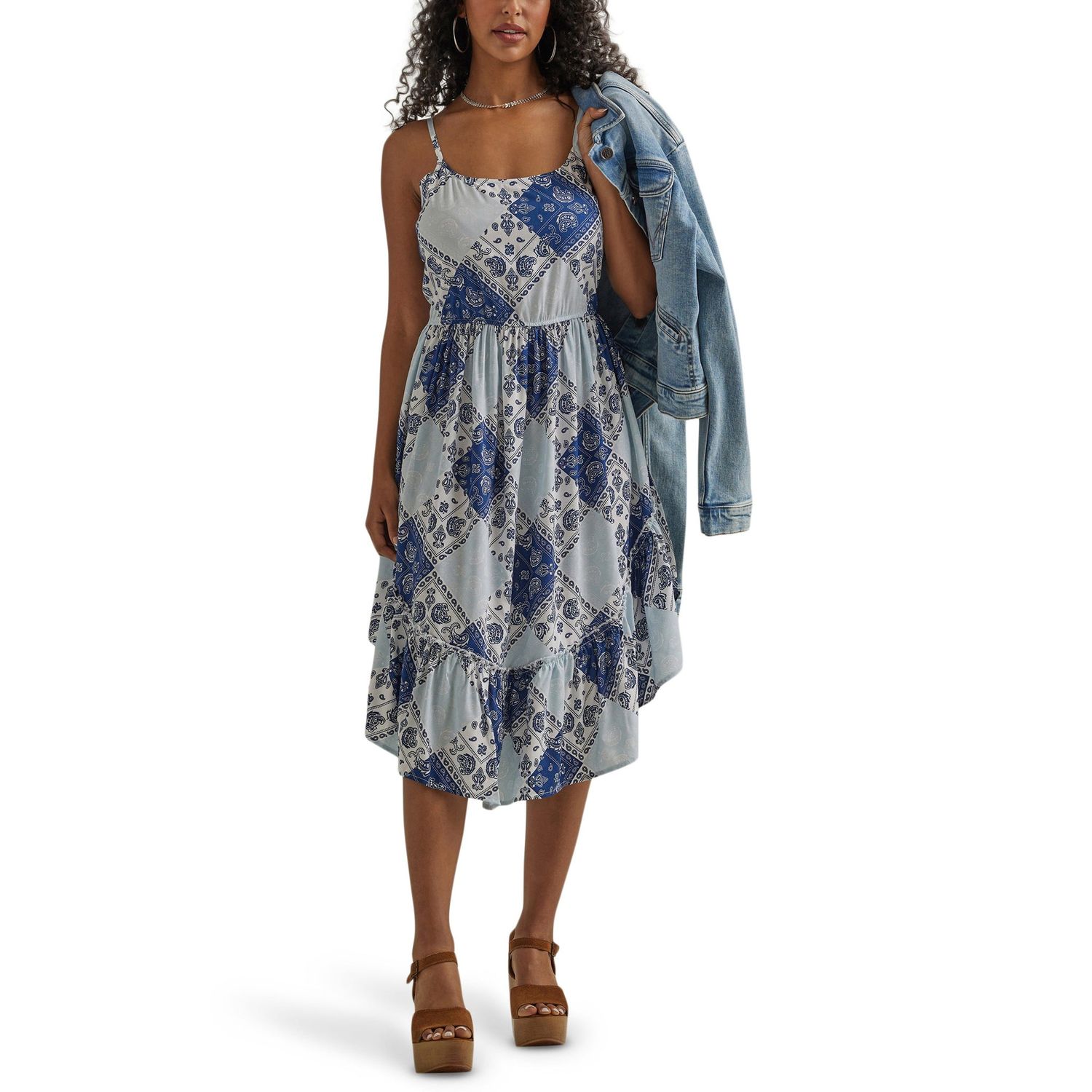 Wrangler Women's Sleeveless Bandana Dress - Blue