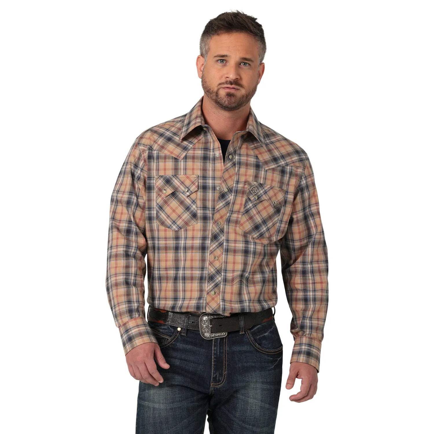 Wrangler Men's Retro Core Sawtooth Long Sleeve Shirt, Size: MT