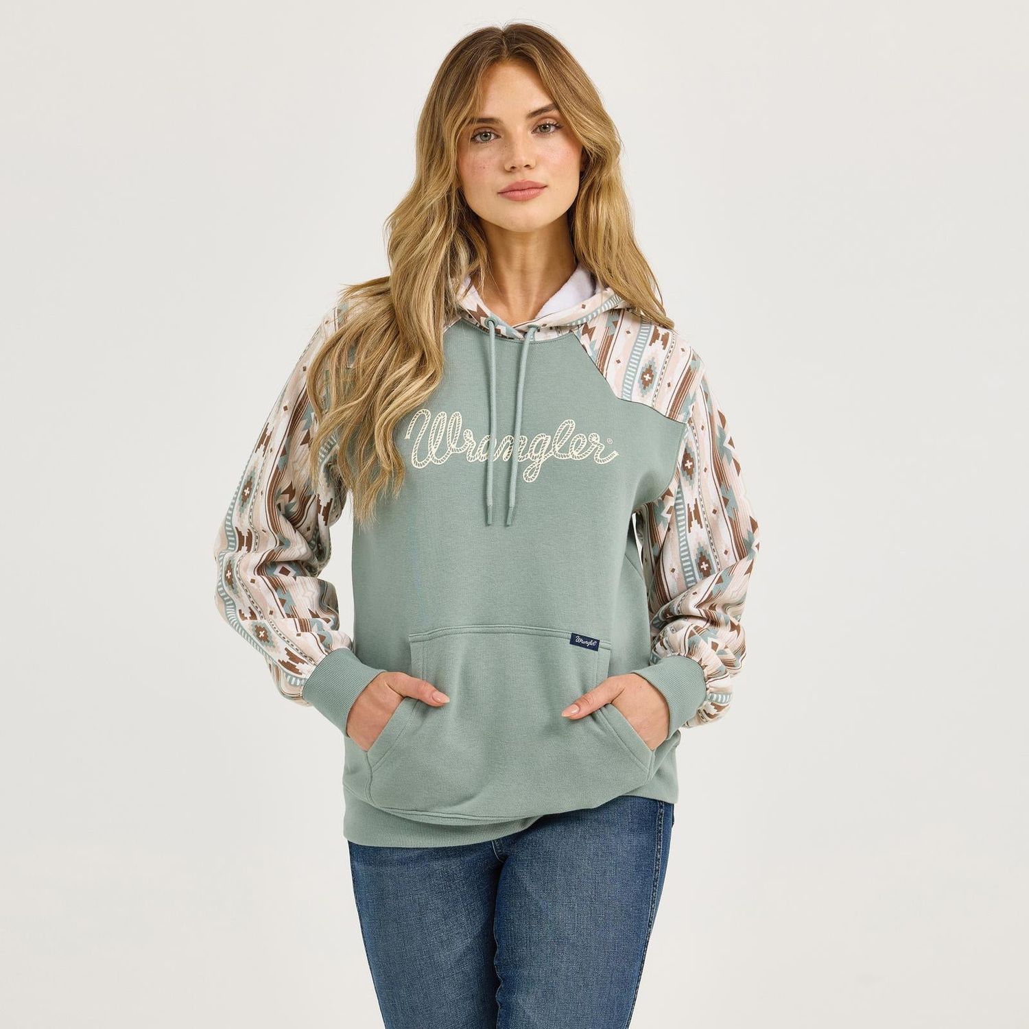 Wrangler Women's Retro Punchy Sweatshirt Hoodie - Green