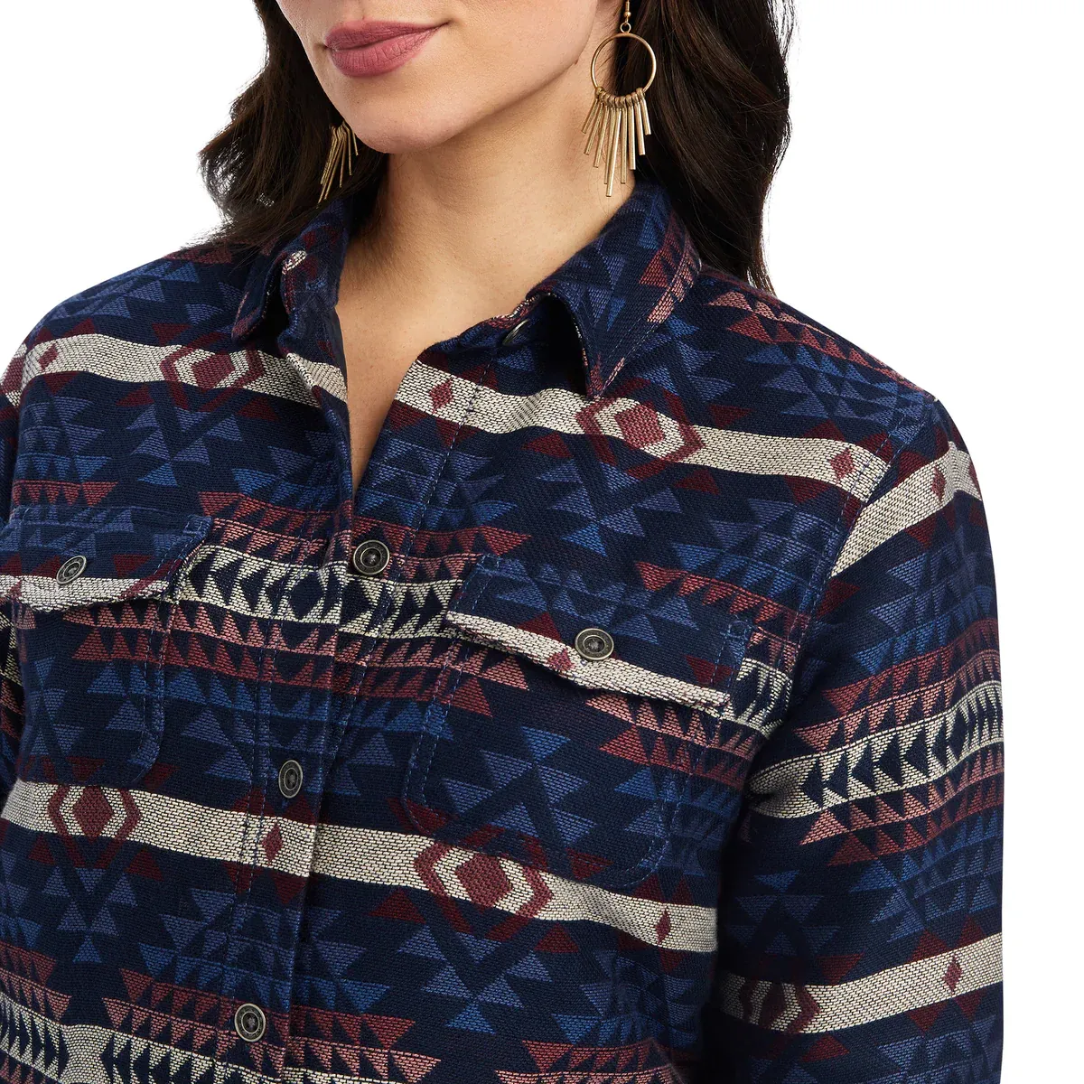 Ariat Womens Shacket Shirt Jacket Mountain Peak Jackard