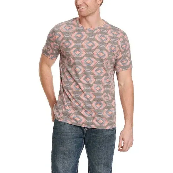 Rock &amp; Roll Unisex Aztec Print Tee - Orange, Size: S