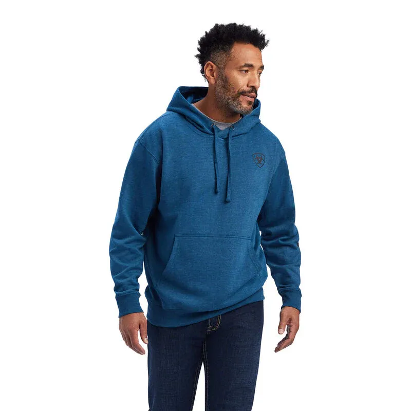 Ariat Men's Logo Hoodie - Poseidon Heather, Size: 3XL