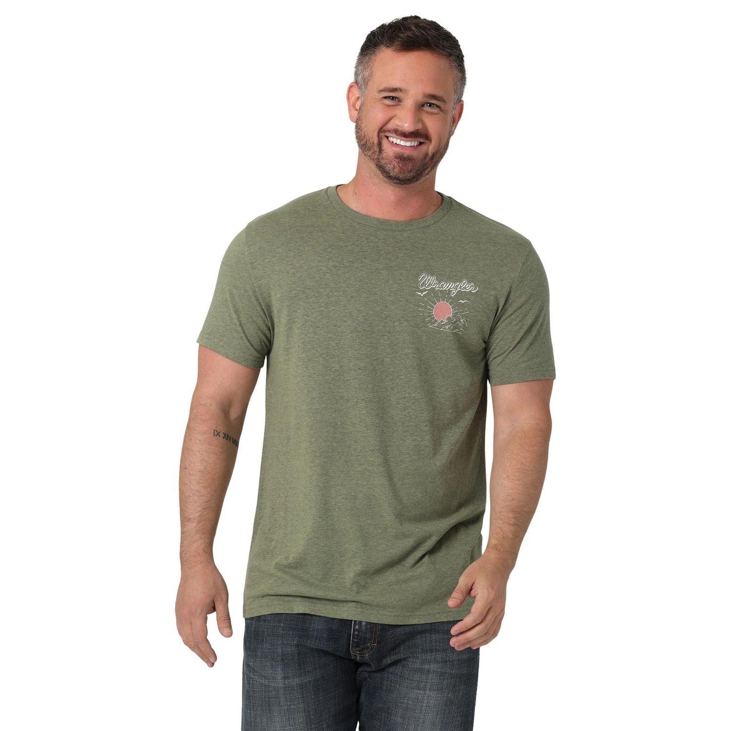 Wrangler Men's Short Sleeve T-Shirt - Sage Heather