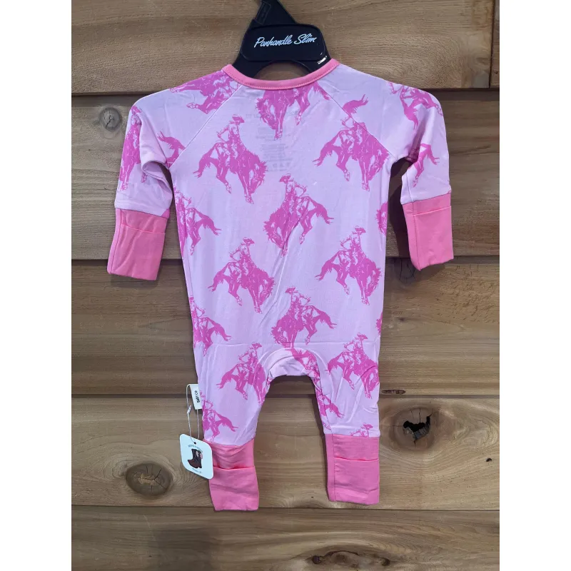 Boots &amp; Bows Broncs Infant Sleeper - Pink