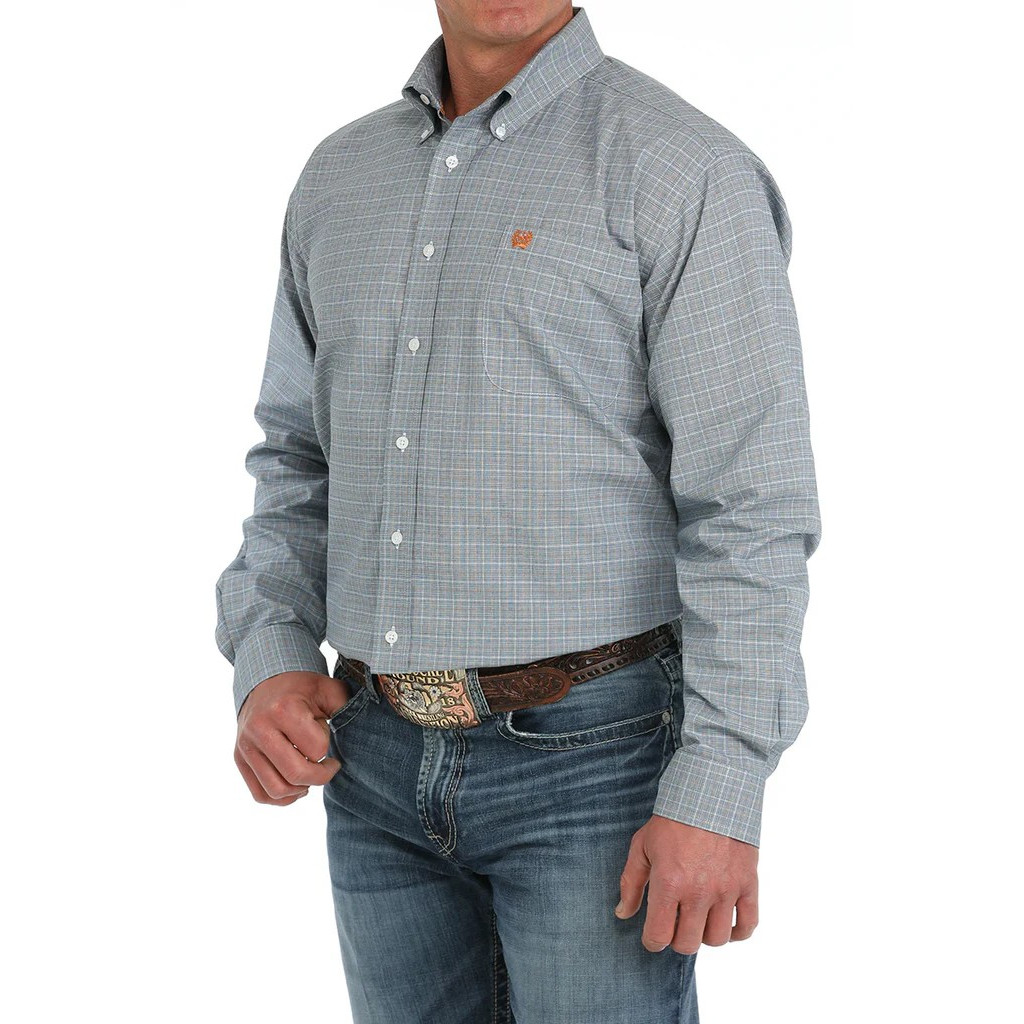Cinch Men's Long Sleeve Print Shirt- Blue - MTW1347127