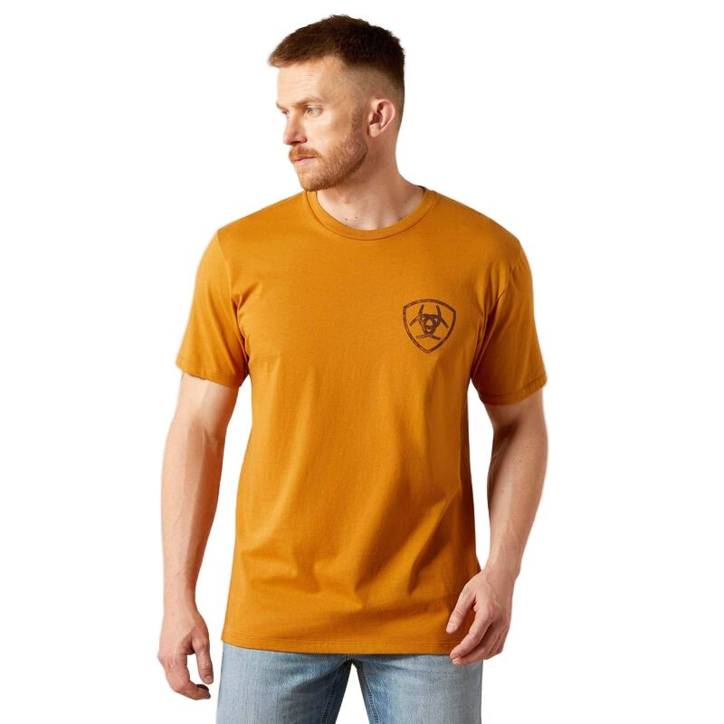 Ariat Men's Big Bull Rider Short Sleeve Tee Shirt - Bone Brown