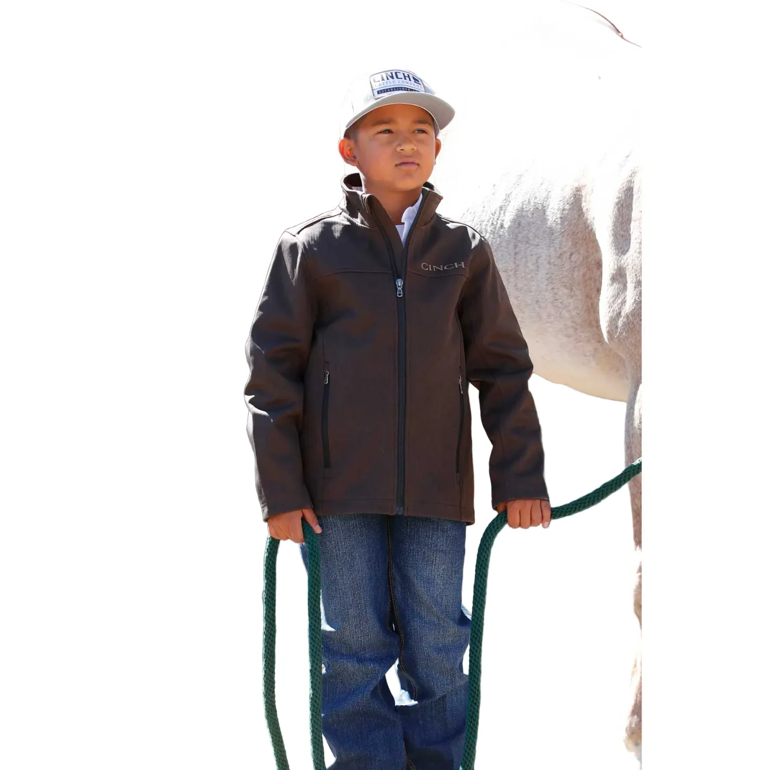 Cinch Boy's Bonded Long Sleeve Jacket- Brown