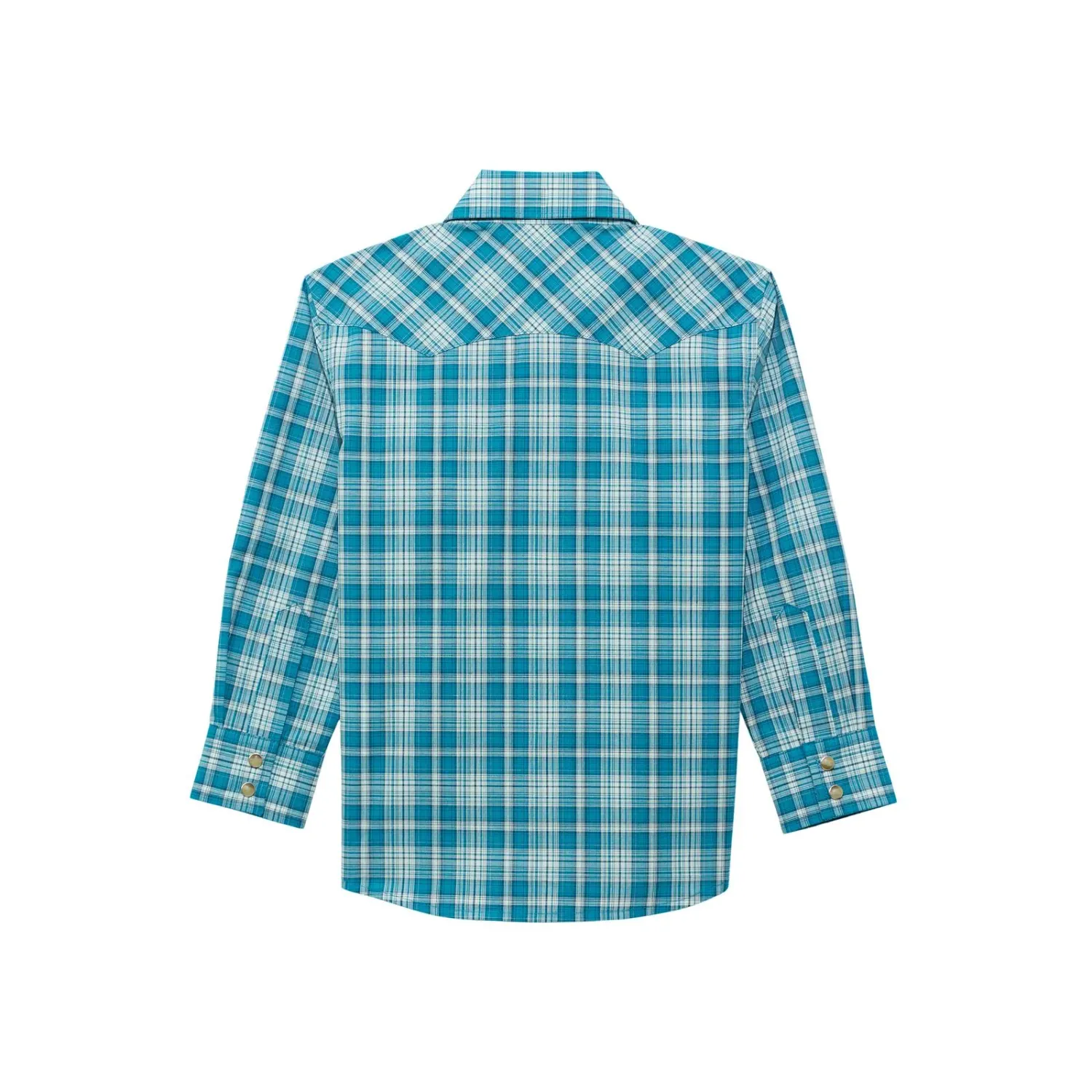 Wrangler Boy's Wrangler Retro Long Sleeve Plaid Shirt - Multiple Colours, Colour: Blue, Size: XXS