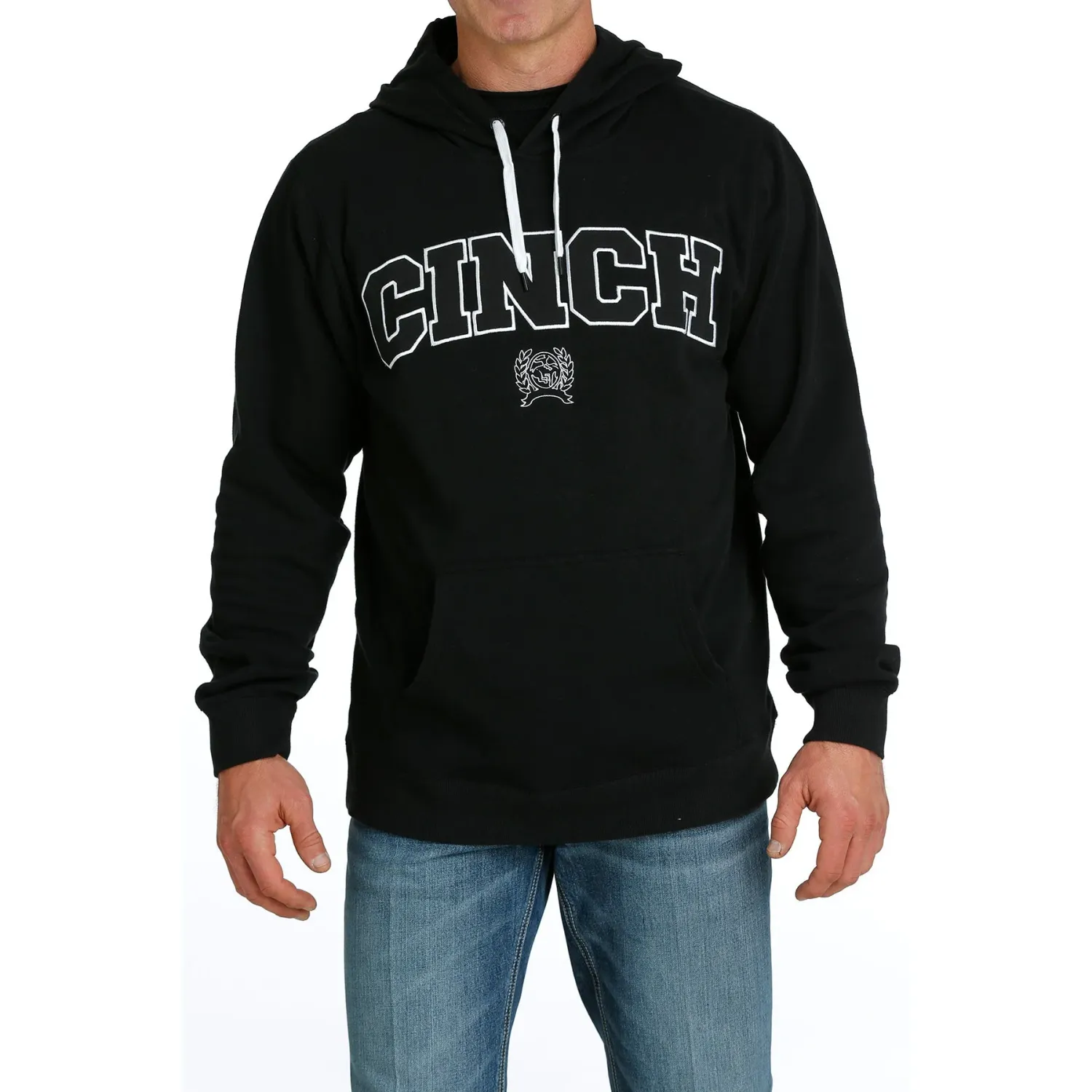 Cinch Men's Black Logo Graphic Pullover Hoodie - Black, Size: XS