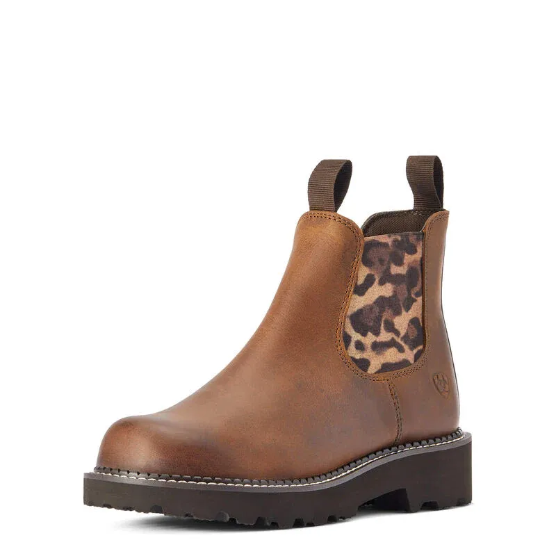 Ariat Women's Fatbaby Twin Gore Western Boots - Distressed Tan/Cheetah, Size: 5.5
