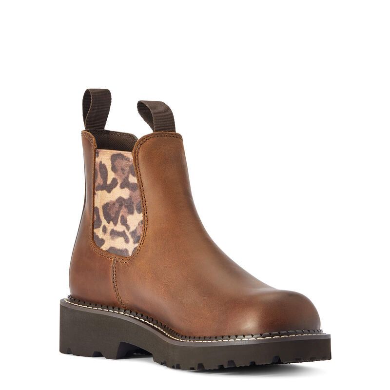 Ariat Women's Fatbaby Twin Gore Western Boots - Distressed Tan/Cheetah