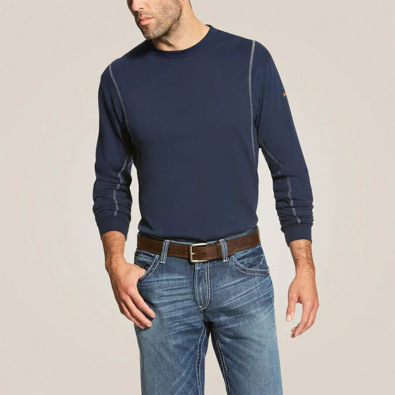 Ariat Men's Fire Resistant AC Crew T-Shirt - Navy, Size: S