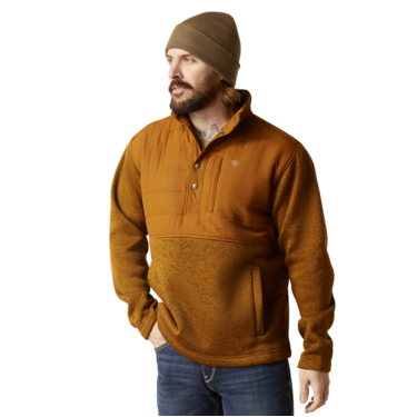 Ariat Men's Caldwell Reinforced Snap Sweater - Majolica Blue/Chestnut