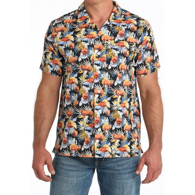 Cinch Men's Short Sleeve Print Shirt-Multi - MTW140104