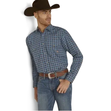Ariat Men's Gordy Classic Fit Shirt - Moonlit Ocean, Size: XS