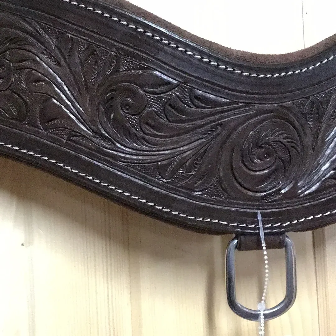 Dark Tooled Tripping Collar - Suede Backing, Colour: FILIGREE