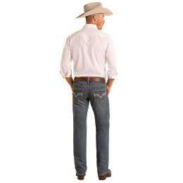 Rock &amp; Roll Men's Pistol Stackable Bootcut Jeans- Medium Wash