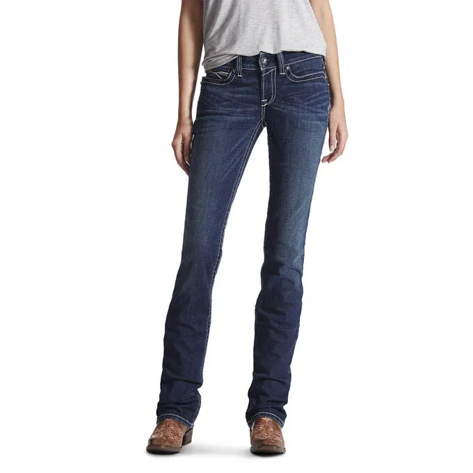 **Ariat REAL Straight Leg Women's Jeans - Icon Ocean, Length: S, Waist: 25