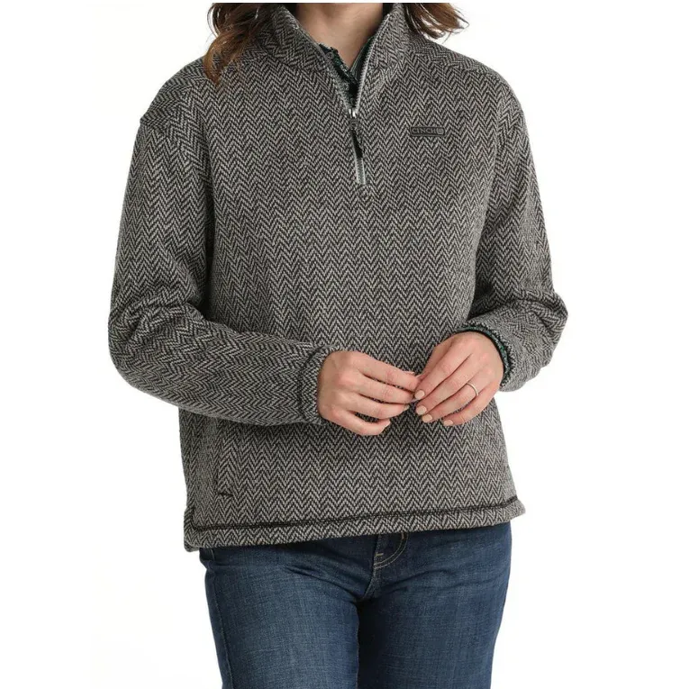 Cinch Women's 1/4 zip Pullover- Grey, Size: XS