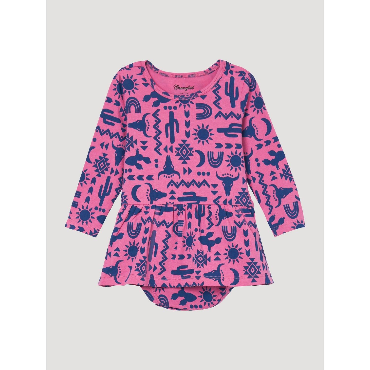 Wrangler Baby Girl Long Sleeve Onsie Dress - Pink