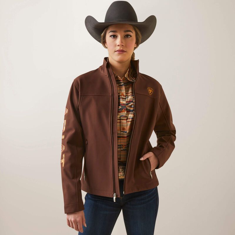 Ariat Women's Team Logo Softshell Chimayo Jacket - Shaved Chocolate