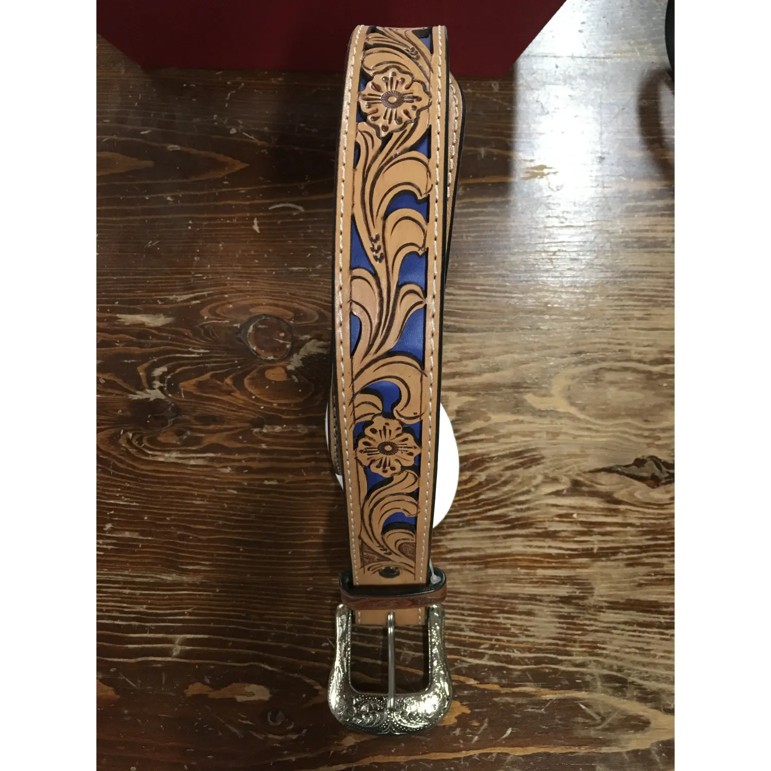 Irvine Western Belt w/Blue Inlay, Size: 30