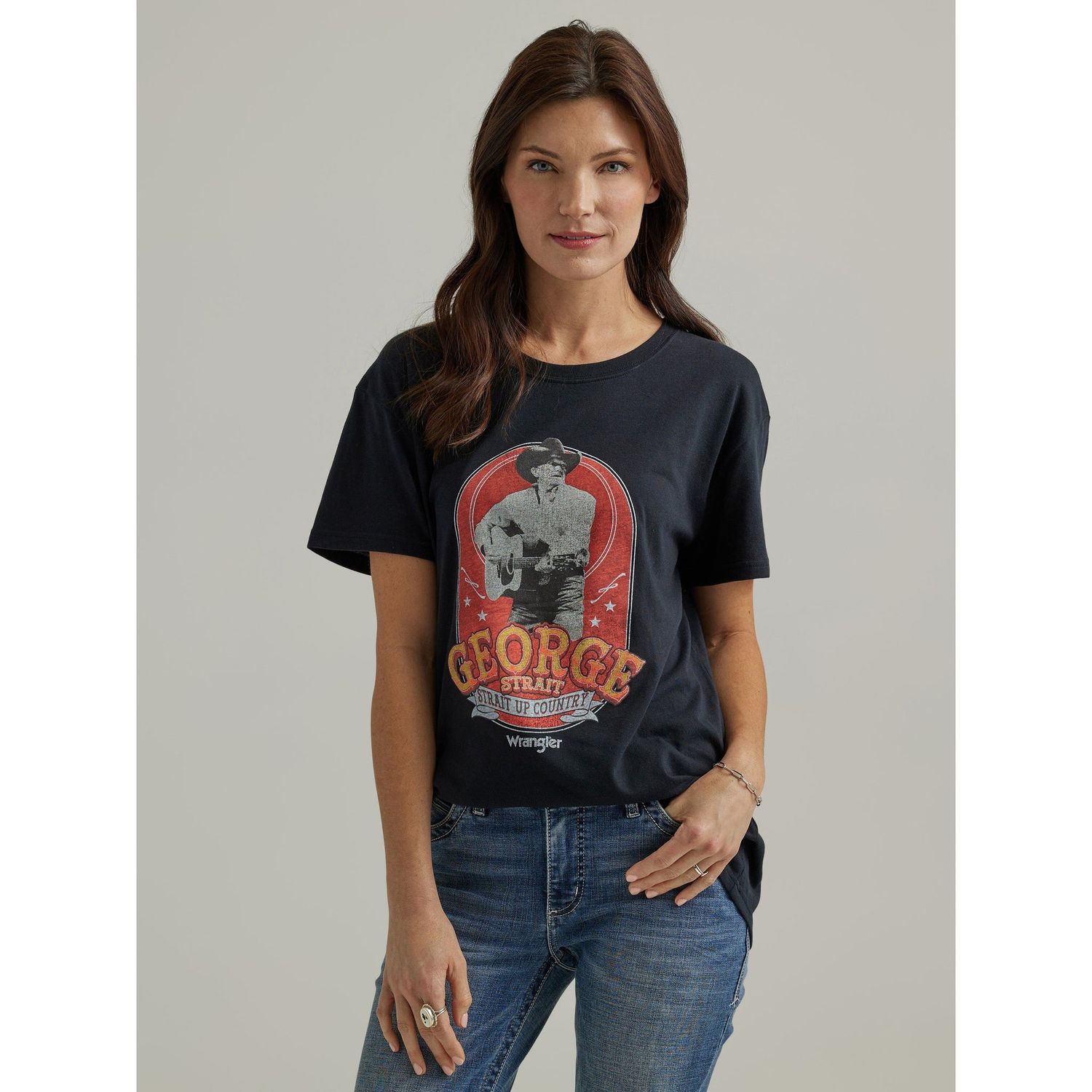 Wrangler Women's George Strait Boyfriend Fit Graphic Tee -