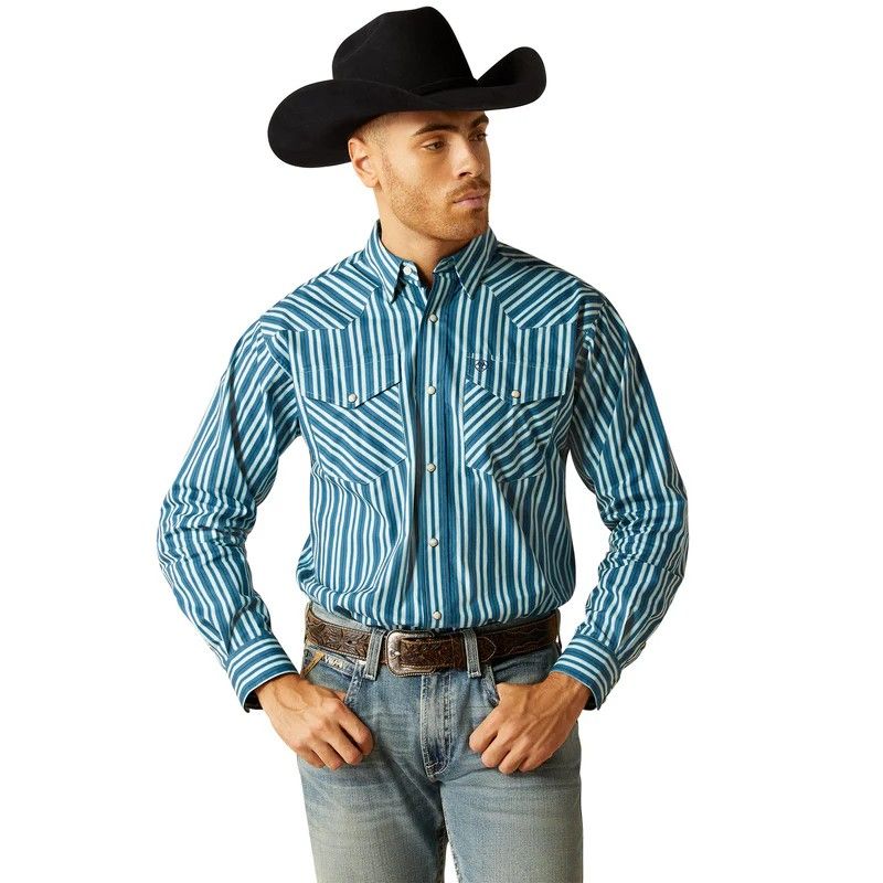 Ariat Men's Raleigh Classic Fit Long Sleeve Shirt - Teal